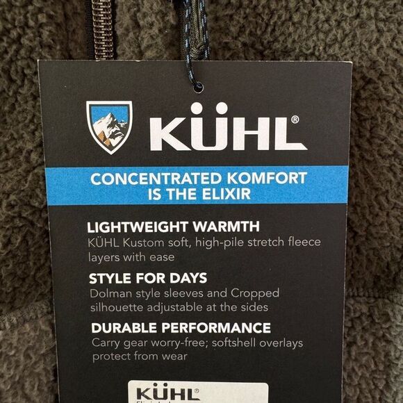 Kuhl Elixir Jacket Womens Size Small Moss Green Fleece Mixed Media Soft Full Zip - Picture 3 of 16